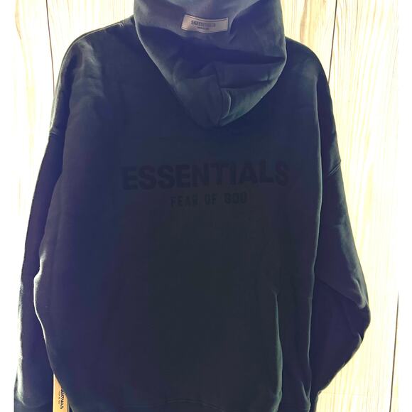 Fear of God Essentials Black Stretch Limo Hoodie  NEW Large AUTHENTIC w/bag - Picture 2 of 10